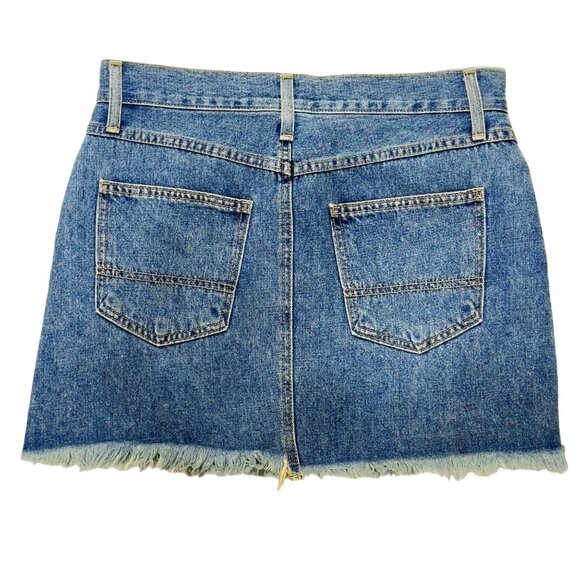 JUST BLACK Women’s Jean Shorts Denim Classic 5 Pocket Frayed Medium Wash Size M - Picture 5 of 11